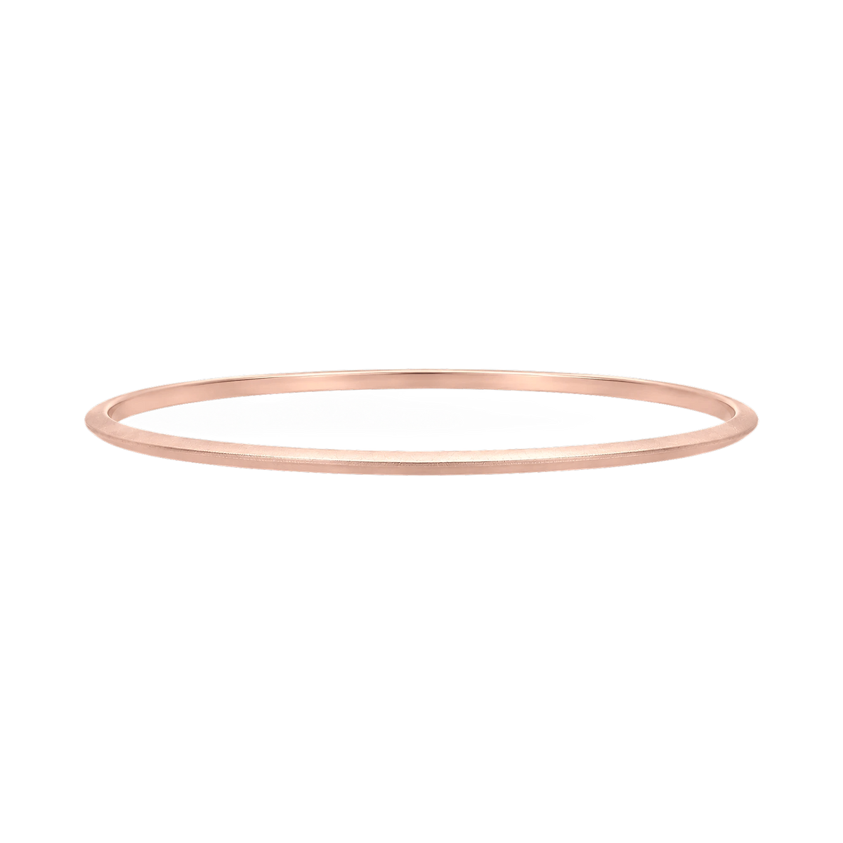 Triangle Solid Gold Bangle in Rose Gold front view