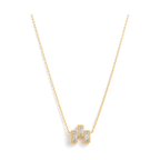 Baguette Diamond Trio Necklace in Yellow Gold full length