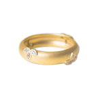 Lotus Diamond Band in Yellow Gold angled view