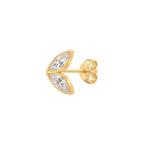 Marquis Diamond Petal Stud in Yellow Gold angled view