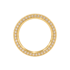 Pavé Diamond Orbit Ring in Yellow Gold top view