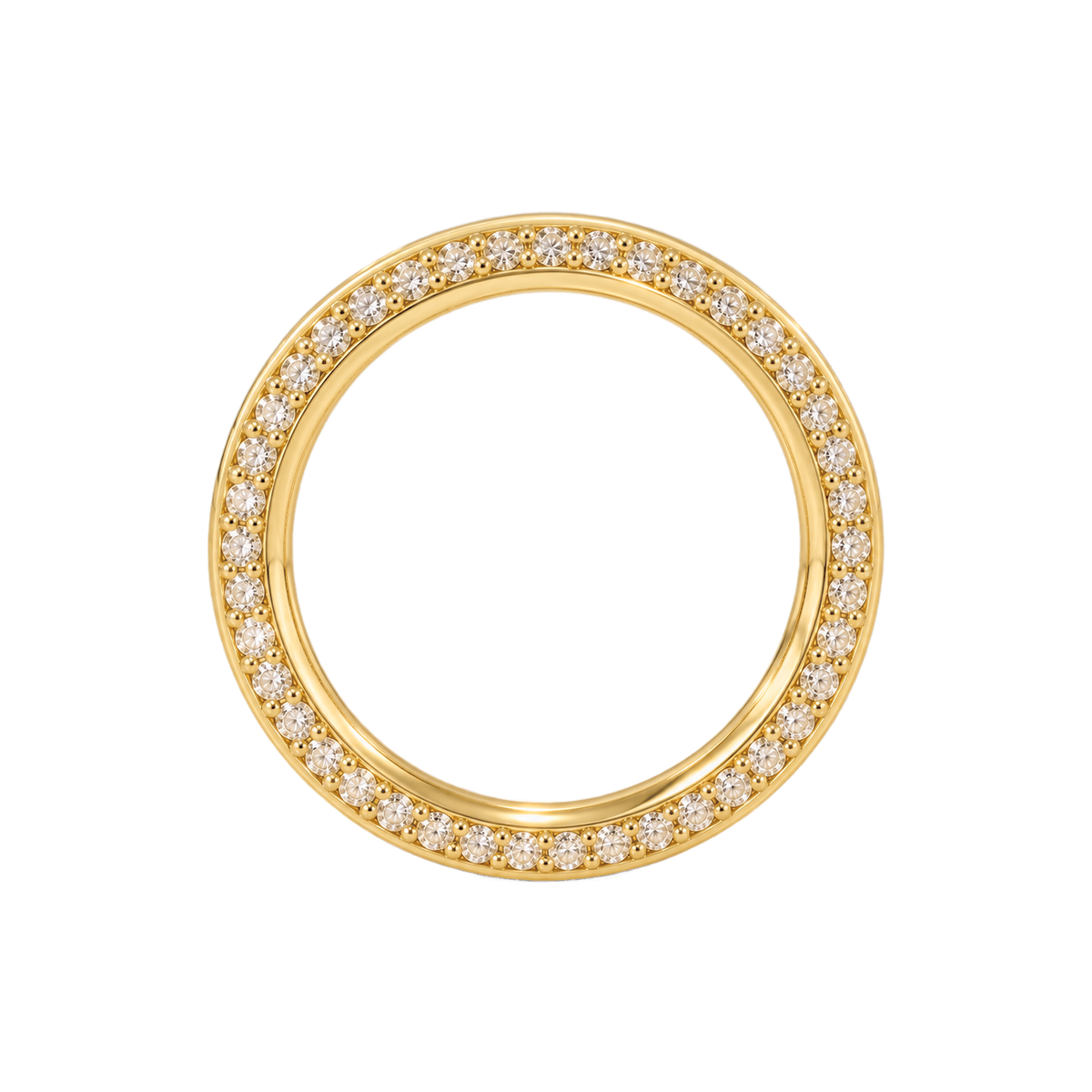 Pavé Diamond Orbit Ring in Yellow Gold top view