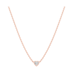 Heart Diamond Solitaire Necklace in Rose Gold full length