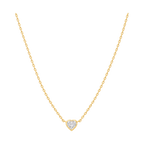 Heart Diamond Solitaire Necklace in Yellow Gold full length