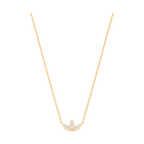 Lotus Diamond Necklace in Yellow Gold full length