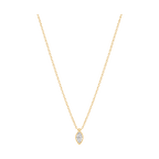 Marquis Diamond Solitaire Necklace in Yellow Gold full length