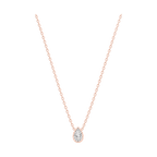 Pear Diamond Solitaire Necklace in Rose Gold full length