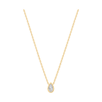 Pear Diamond Solitaire Necklace in Yellow Gold full length