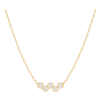Round Diamond Row Necklace in Yellow Gold full length