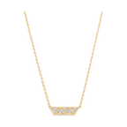 Triangle Diamond Row Necklace in Yellow Gold full length