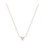 Triangle Diamond Solitaire Necklace in Rose Gold full length