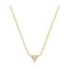 Triangle Diamond Solitaire Necklace in Yellow Gold full length