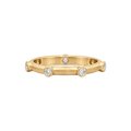 Thin Round Diamond Japa Prayer Ring in Yellow Gold