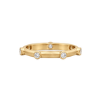 Thin Round Diamond Japa Prayer Ring in Yellow Gold