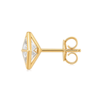 Triangle Diamond Duo Stud in Yellow Gold side view